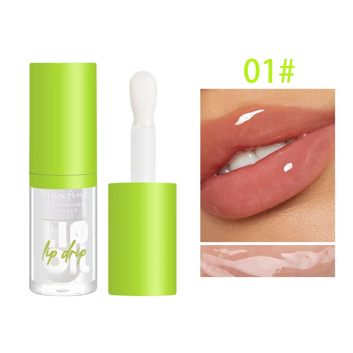 Lipgloss Wasserfest Lang anhaltend Feuchtigkeitsspendend Antihaft-Becher Nicht verblassend Flüssiger grüner Verpackungs-Lipgloss Kosmetik