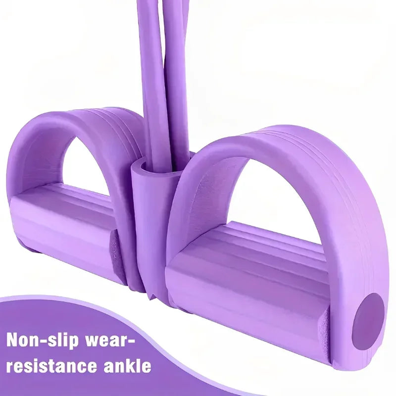 1PCS Multifunktions-Spannseil mit 4 Röhren, elastischer Yoga-Pedal-Puller-Widerstandsband, Naturkautschuk-Spannseil Fitnessgeräte
