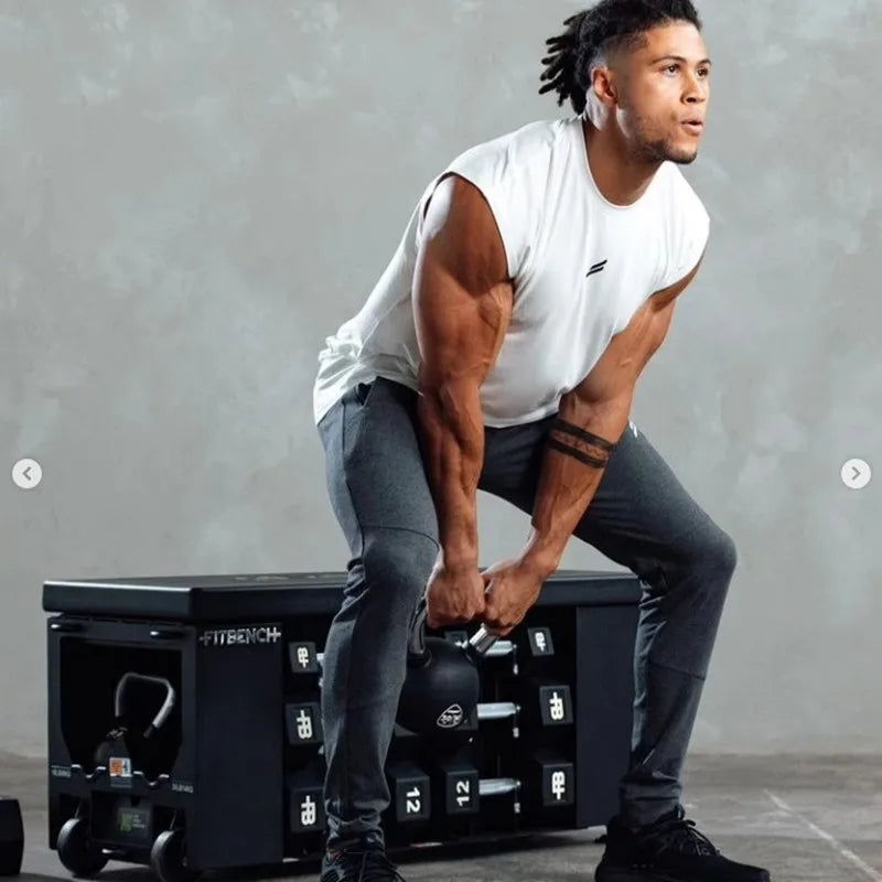 NewSummer Fitness Sport Tank Top Herren Atmungsaktiv Locker Sitzen Training Ärmelloses T-Shirt Schnelltrocknende Weste Herren Fitness Kleidung