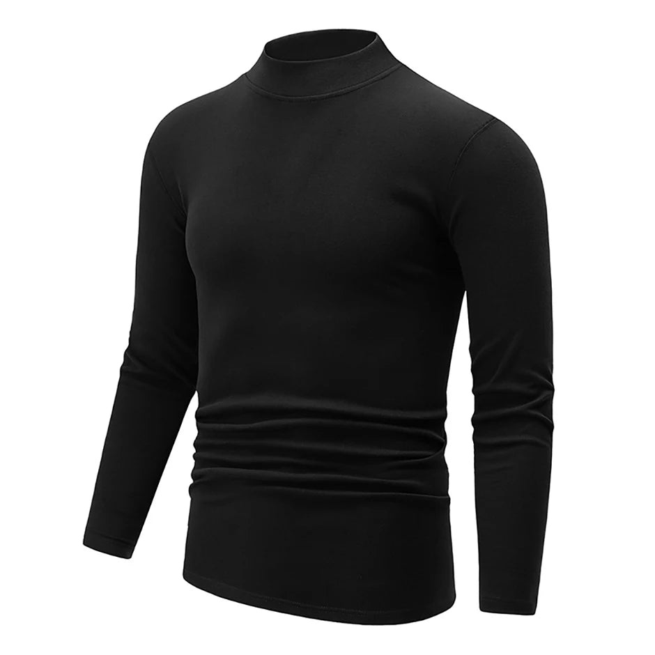 1/2 Stück Herbst und Winter Herren Halb-Stehkragen Modisches Basis Langarmshirt Einfarbiges Freizeit Sport Fitness Warmes T-Shirt