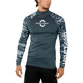 Herren UPF 50+ Kompressions-Rollkragen-Schwimm-Trainingsshirt Fitnessstudio Fitness-T-Shirt Surf-Sport-Rashguard Individuelles Logo Angel-Oberteil