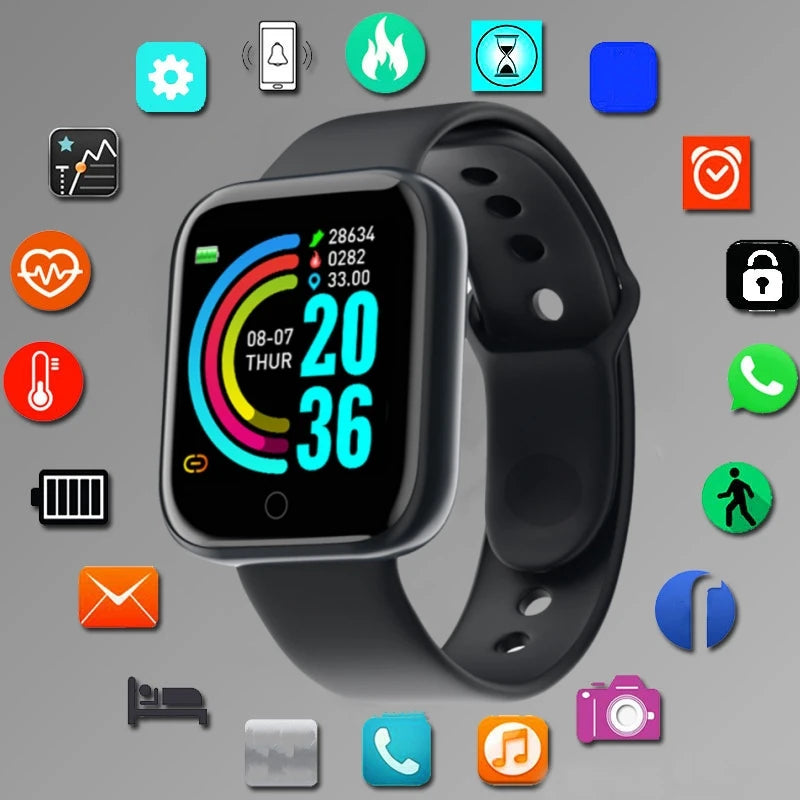 Herren Smartwatch Smart Watch Sportuhren Armband Damen Fitness Kinder Digitale Armbanduhr Elektronische Schwarze Uhr Für Android IOS