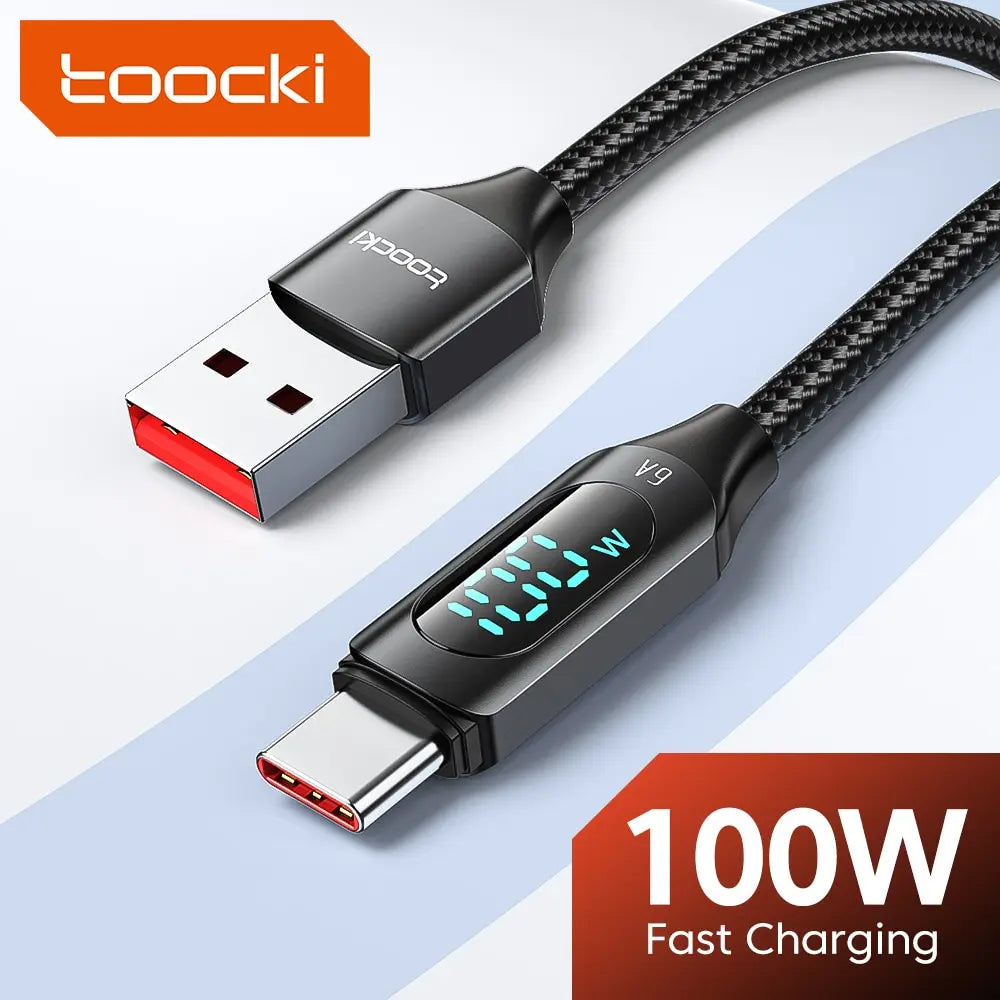 Toocki 100W USB Typ C Kabel für Huawei Honor Xiaomi Samsung SuperCharge Schnellladekabel USB C Datenkabel 1m 2m