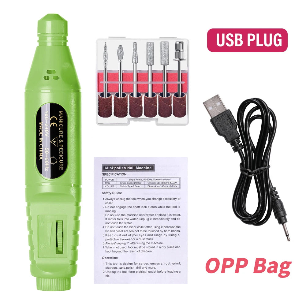 6-in-1 Electric Nail Drill Kit, Up to 20,000 RPM