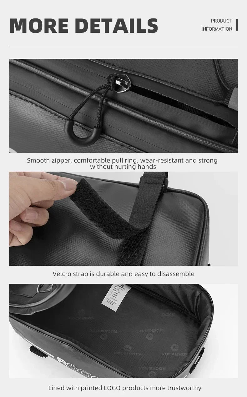 ROCKBROS Fahrradtasche 2-in-1 Reisefotografie Sport Fitness Umhängetasche PU Fahrradgepäckträger Rücksitz Aufbewahrungsbox Fahrradausrüstung