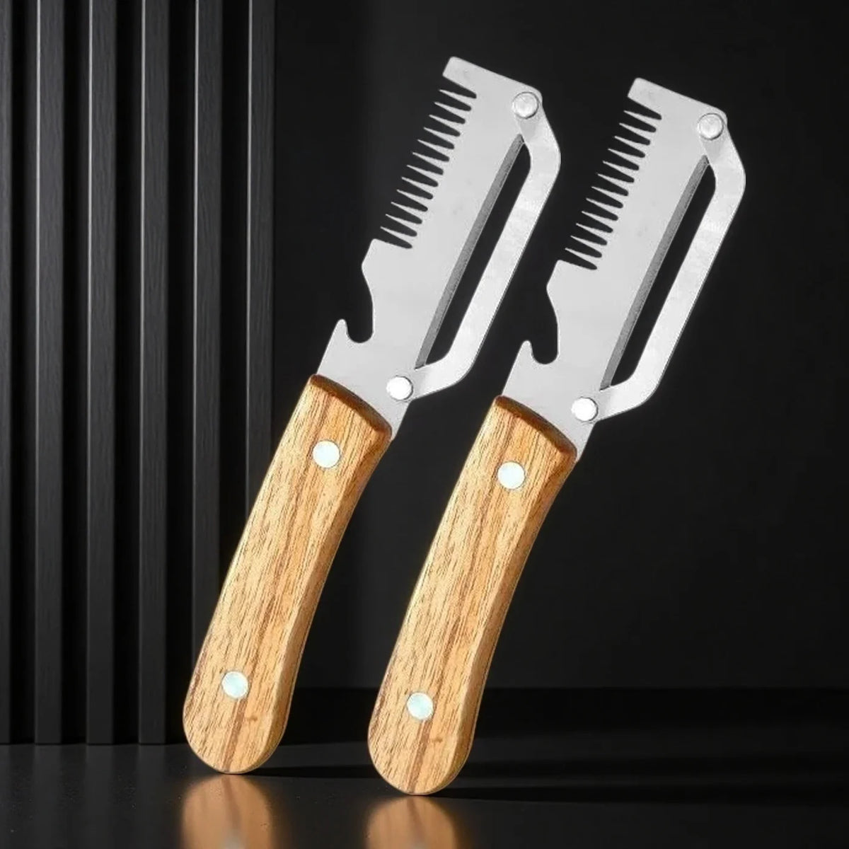Wood-Handle Kitchen Peeler for Fruit & Vegetables