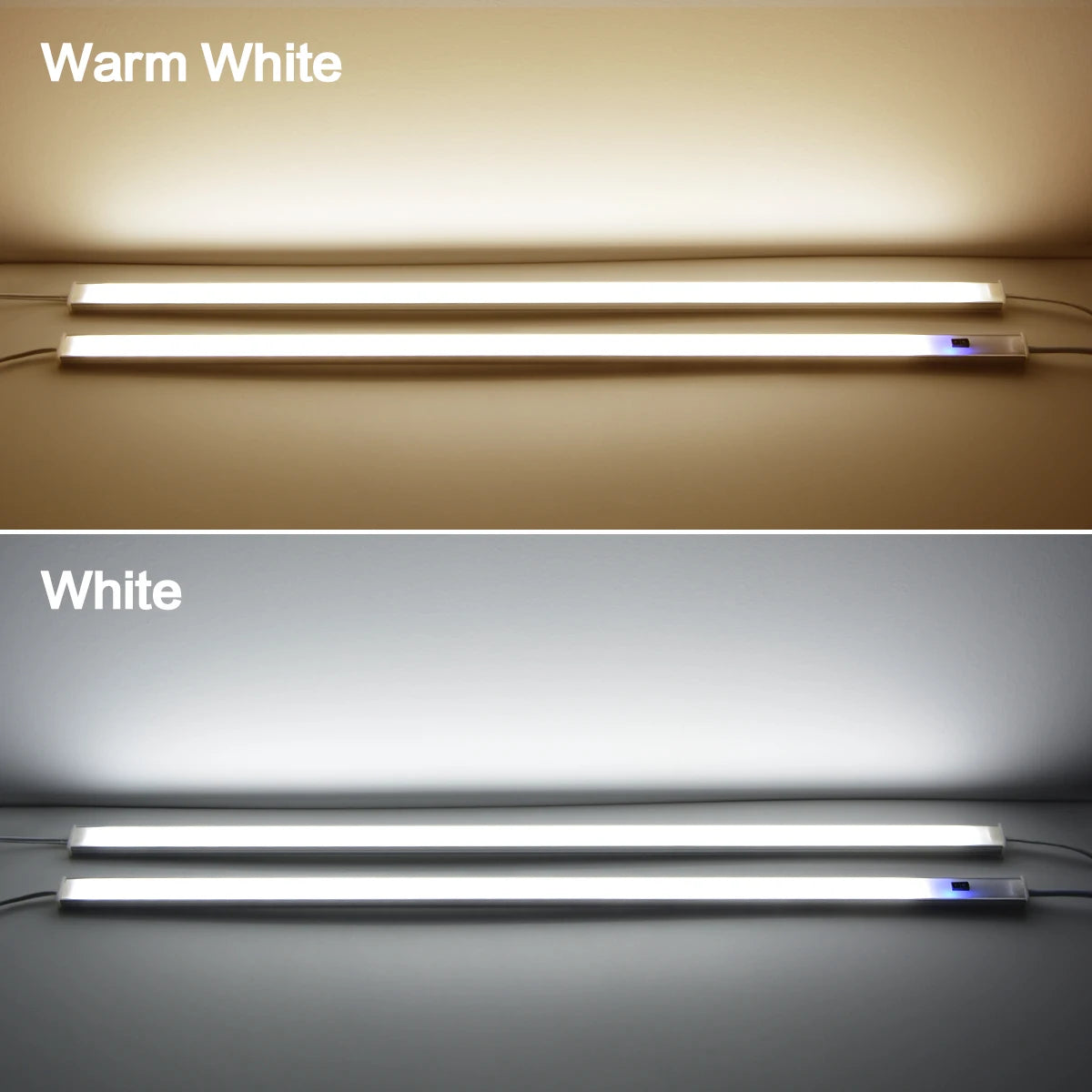 USB Küchen-LED-Beleuchtung Unterschranklampe Berührungsloser Handwellensensor-Schalter für Schrankregale Werkbank Kleiderschrank Schreibtisch