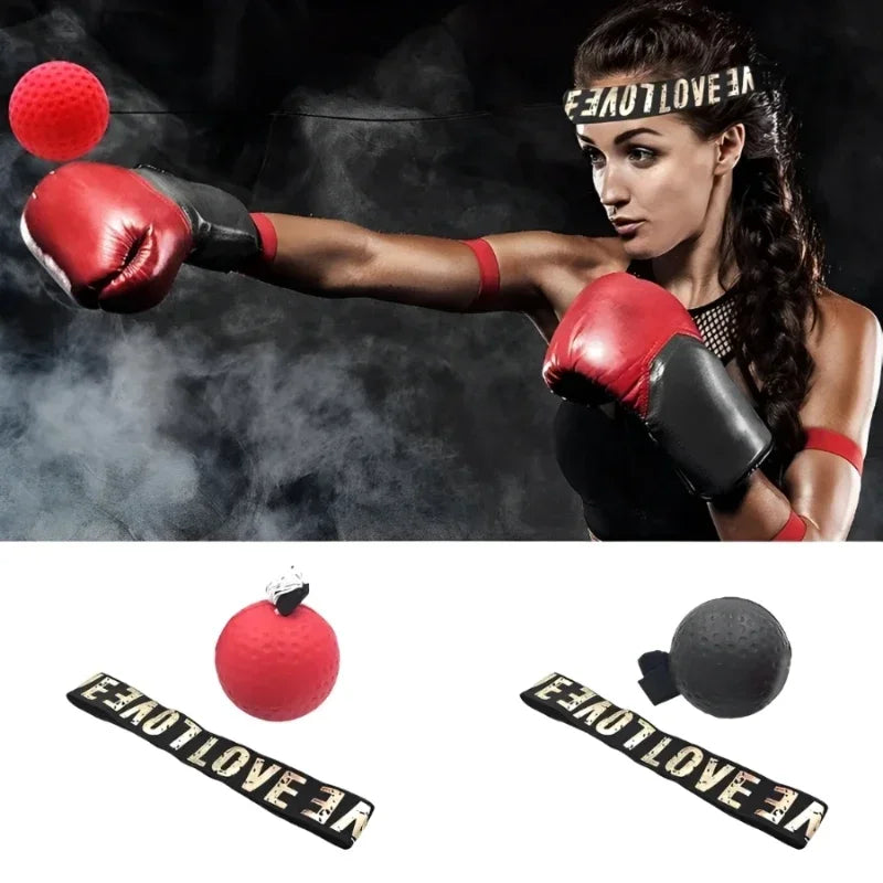 1Pcs Boxing Speed Ball Head-Mounted Pu Punch Sanda Training Hand Eye Reaction Home Sandbag Fitness Equipment Gym Muay Thai