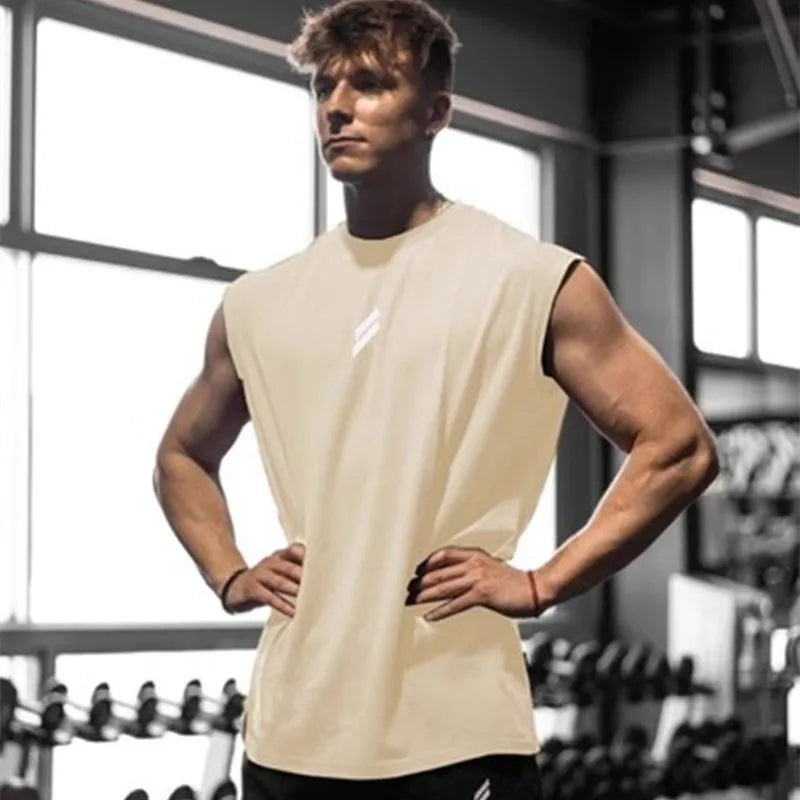 NewSummer Fitness Sport Tank Top Herren Atmungsaktiv Locker Sitzen Training Ärmelloses T-Shirt Schnelltrocknende Weste Herren Fitness Kleidung