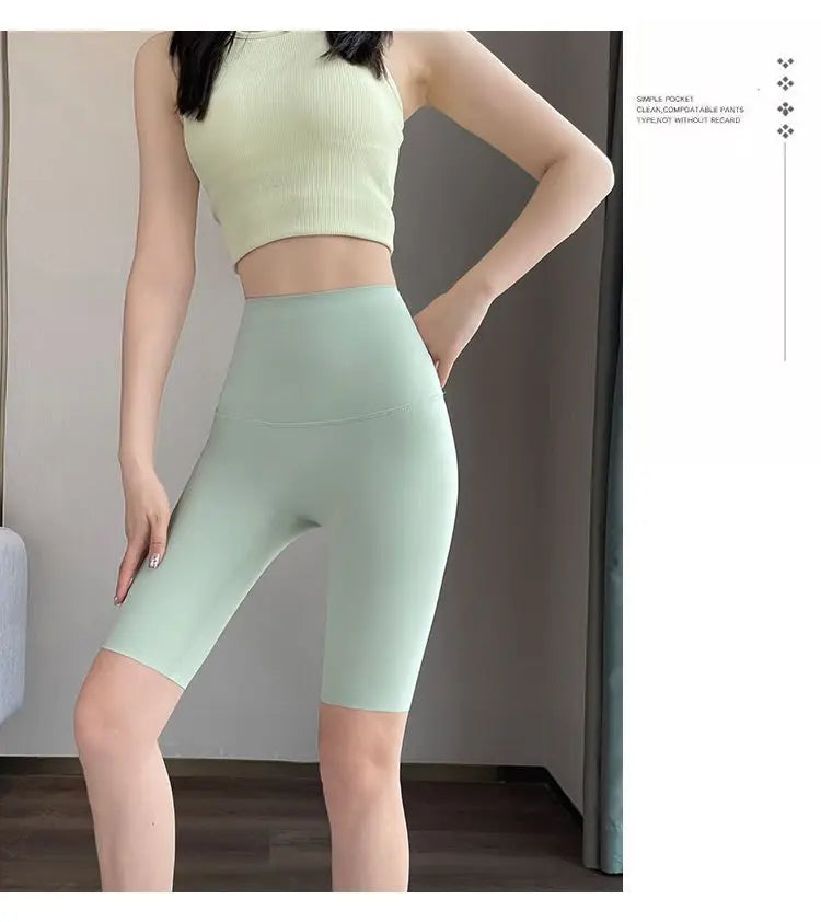 BIVIGAOS Liquid Cycling Shorts Women Honeycomb High Waist Tummy Control Butt Lifter Seamless Fitness Sports Biker Short Leggings