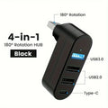 Mini Splitter 4 Ports USB Hub 3.0 Box Rotatable USB Data Transfer Multiple Expander For Computer Laptop MacBook PC Accessories