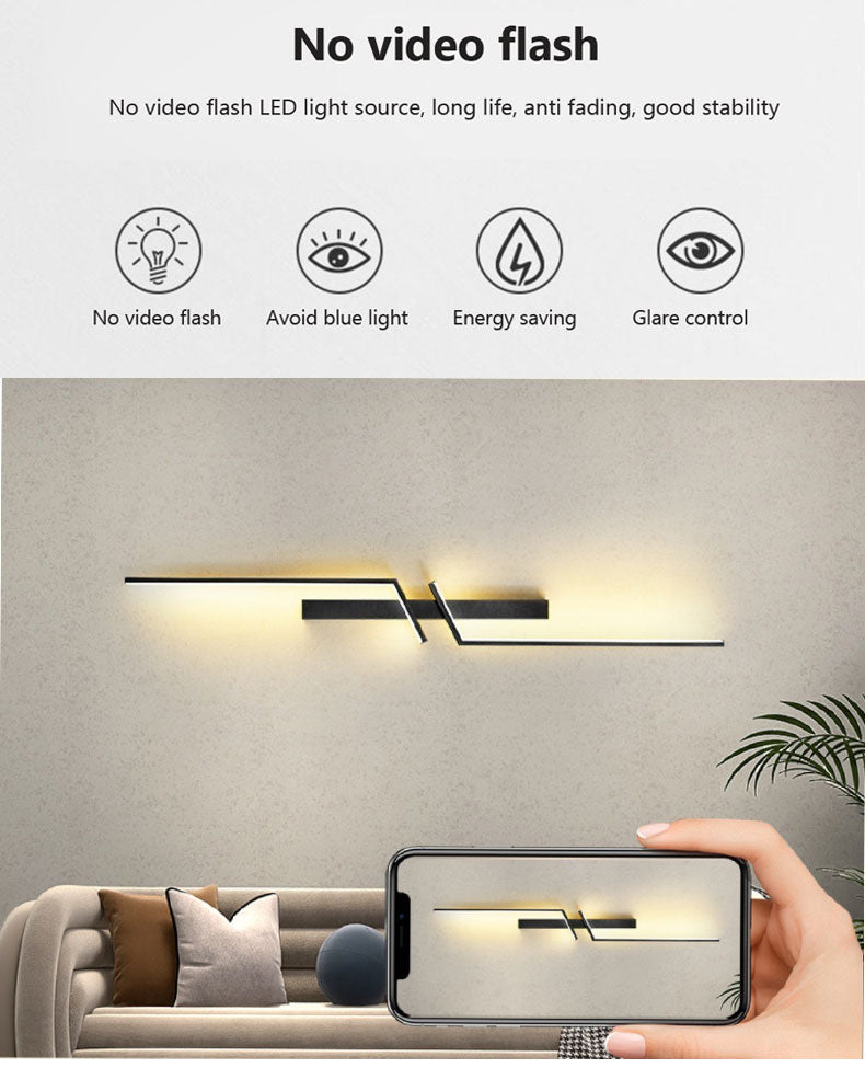 Moderne Kreative LED-Streifen-Wandleuchte, minimalistische Schlafzimmer-Nachttisch-Wandlampe, LED-Leuchten, Wohnzimmer TV-Sofa Hintergrund-Wandleuchte