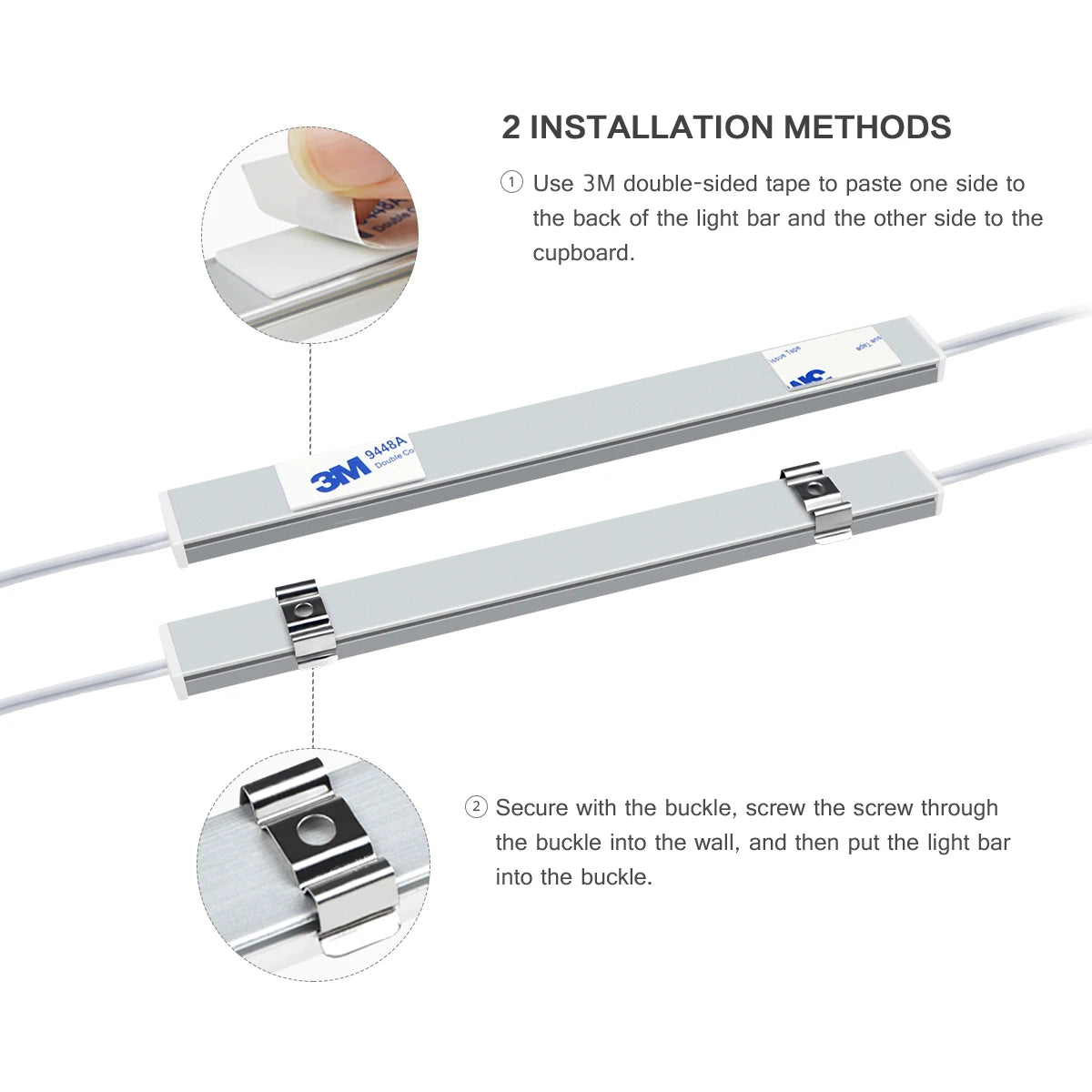USB Kitchen LED Lights Under Cabinet Unit Lamp Non-Contact Hand Wave Sensor Switch For Cupboard Shelves Workbench Closet Desk