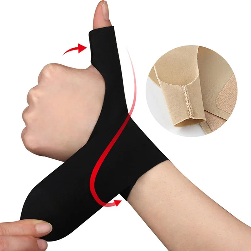 1PC Thumb Sleeves Wrist Support Breathable Elastic Wrist Brace Soft Thumb Compression Sleeve Wrap Gym Fitness Training Wristband