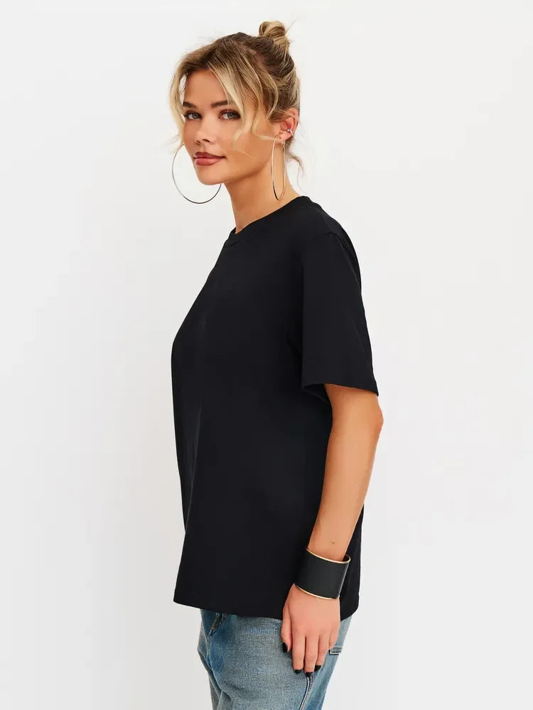 Einfarbige Partner-T-Shirts für vier Jahreszeiten, Basic Herren- und Damen-Kurzarm-T-Shirts, lässige, atmungsaktive Oversized-Sport-T-Shirts