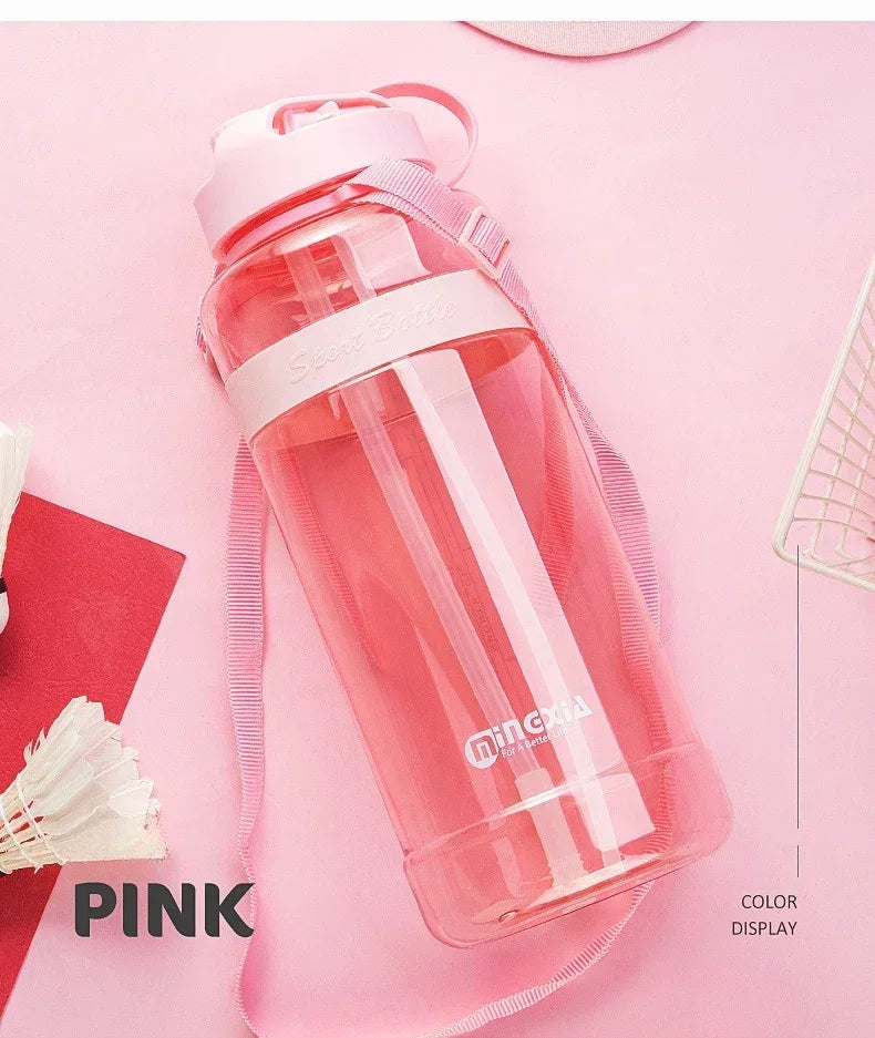 New 3 Liter Portable Sport Water Bottle With Straw Gym Drinking Bottle With Strap For Outdoor Travel Large Capacity Fitness Cup