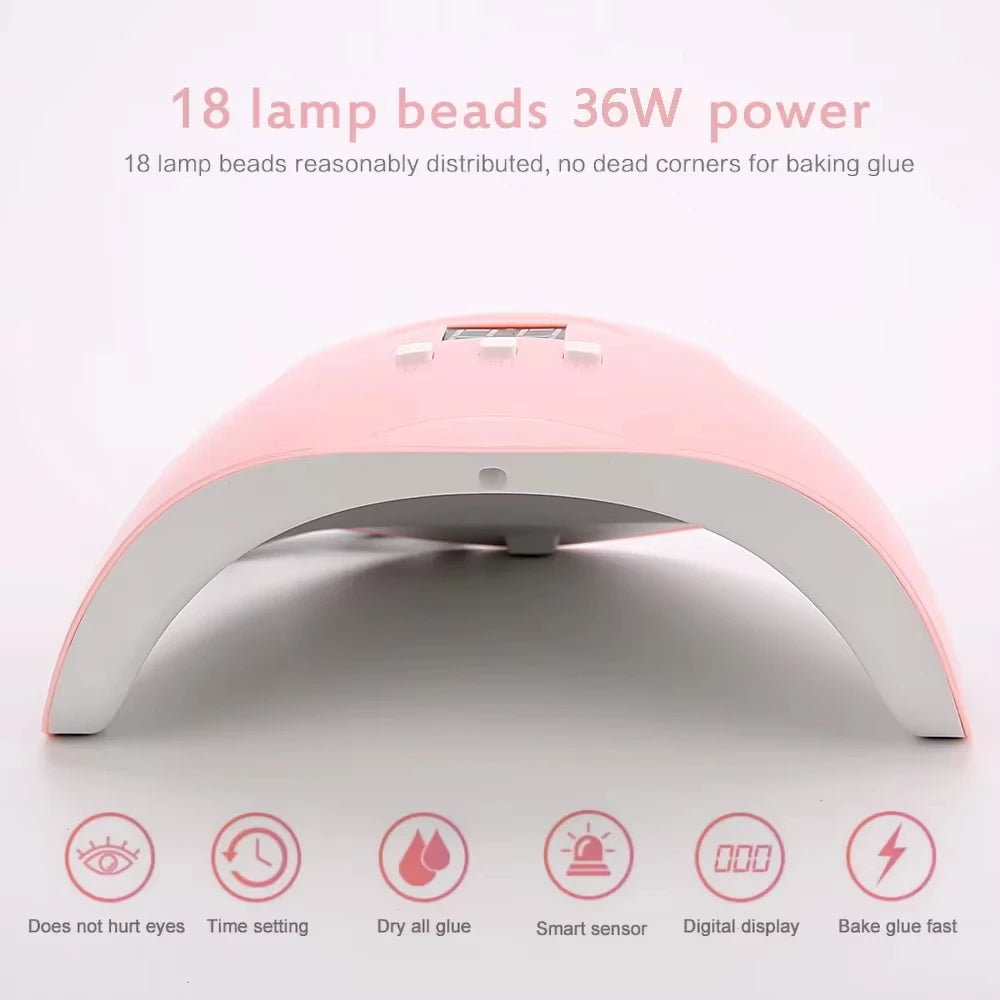 54W 18 LED UV Nagellampe Manicure Nageltrockner Nagelwerkzeuge Maschine UV Professionelles Material Nägel Trocknen Wärmelampen