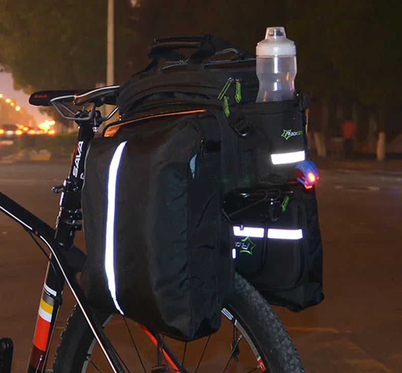 ROCKBROS Fahrradtasche 2-in-1 Reisefotografie Sport Fitness Umhängetasche PU Fahrradgepäckträger Rücksitz Aufbewahrungsbox Fahrradausrüstung