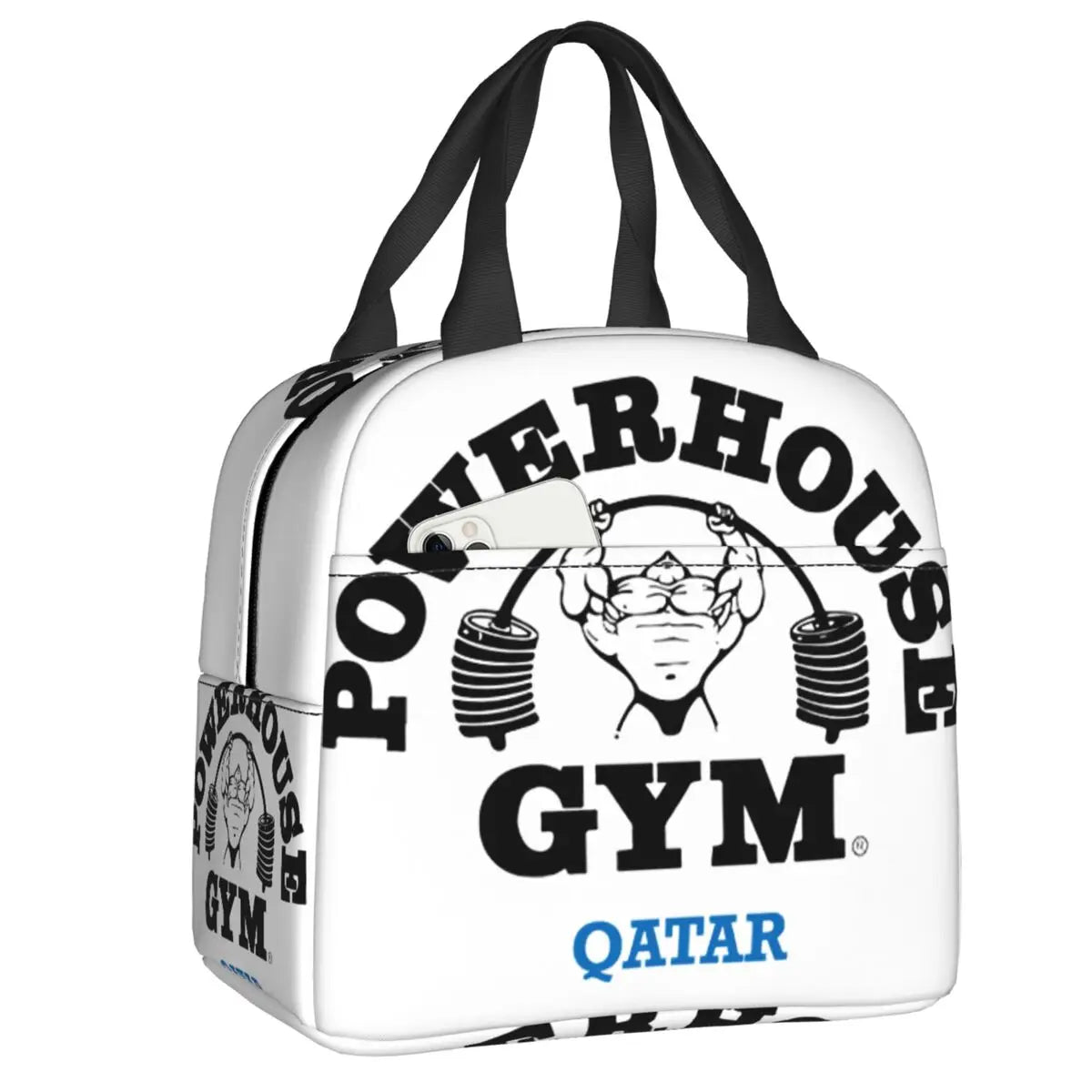 Powerhouse Gym Logo Insulated Lunch Bags for Work School Bodybuilding Fitness Portable Thermal Cooler Bento Box Women Kids