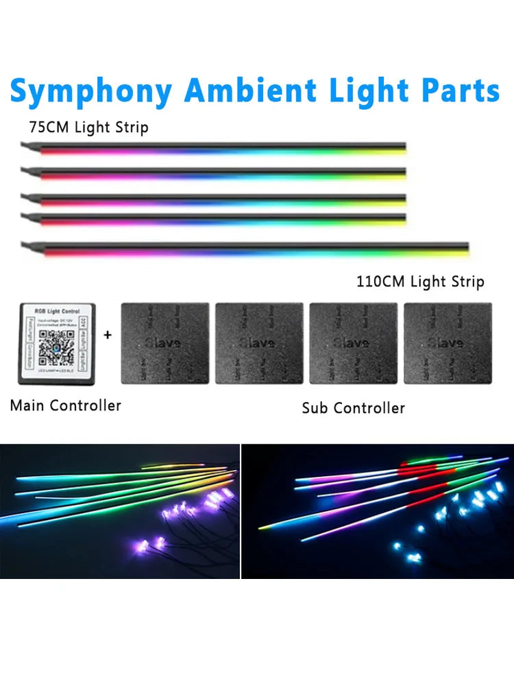 18/22 in 1 Atmosphäre Licht Teile 35/75CM 110CM Lichtleiste Lautsprecher Verlängerungskabel Haupt-/Nebencontroller Fußlampe Symphony Teile