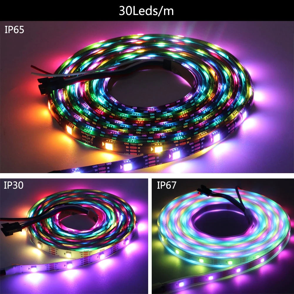 WS2815 Addressable LED lights RGBIC Color soft Led strip light with USB/DC17keys controller control Home Decoration lamp DC12V