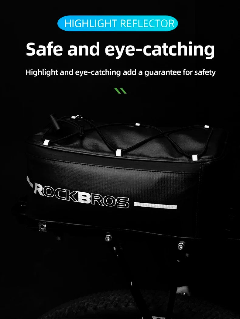 ROCKBROS Fahrradtasche 2-in-1 Reisefotografie Sport Fitness Umhängetasche PU Fahrradgepäckträger Rücksitz Aufbewahrungsbox Fahrradausrüstung