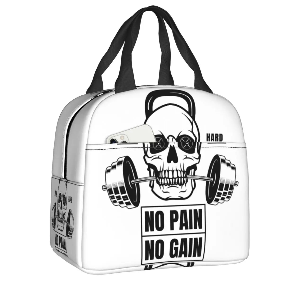 Powerhouse Gym Logo Insulated Lunch Bags for Work School Bodybuilding Fitness Portable Thermal Cooler Bento Box Women Kids