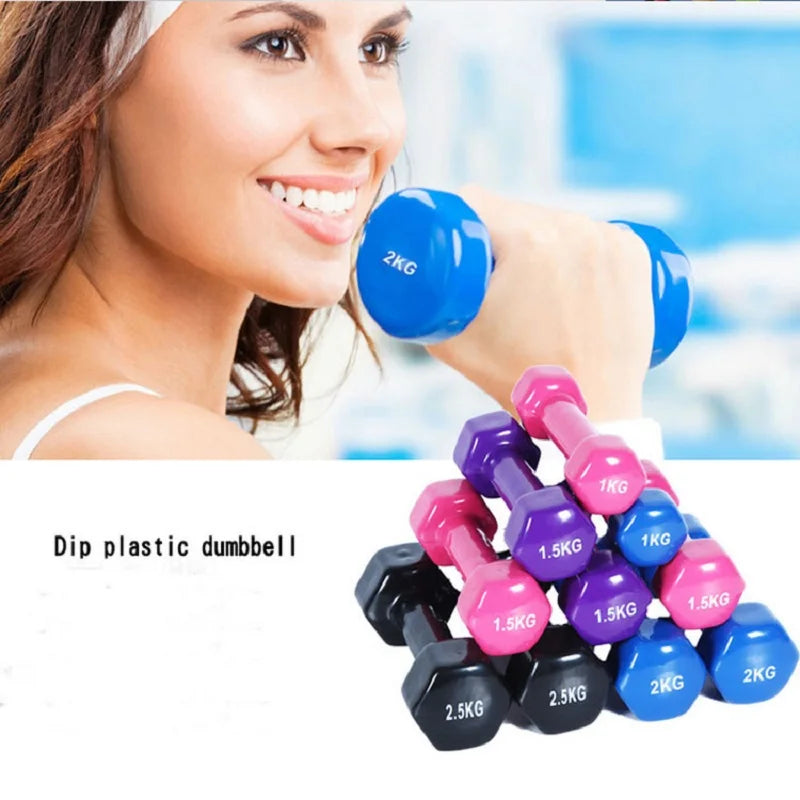 Juego de mancuernas de fitness antideslizantes de 2 kg, 2,5 kg, 3 kg para hombres y mujeres, pesas deportivas, equipo de musculación 2023