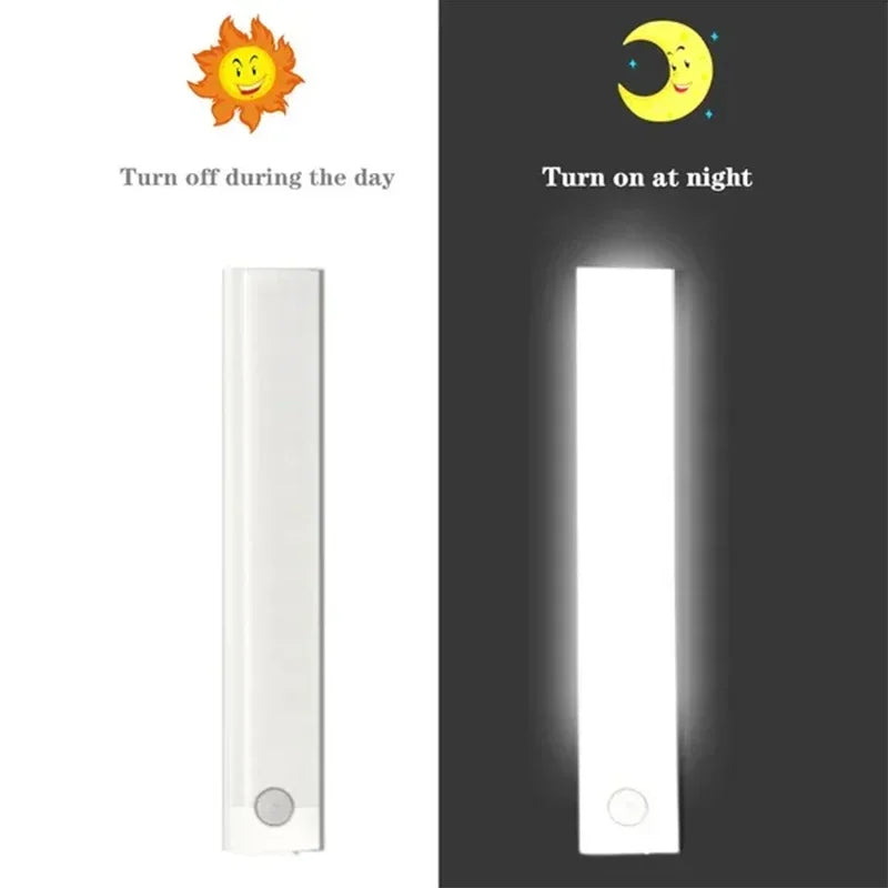 Luces LED con sensor de movimiento PIR, lámpara recargable, decoración de dormitorio, luz de noche regulable, lámparas para armario, escaleras, iluminación para habitación o bar