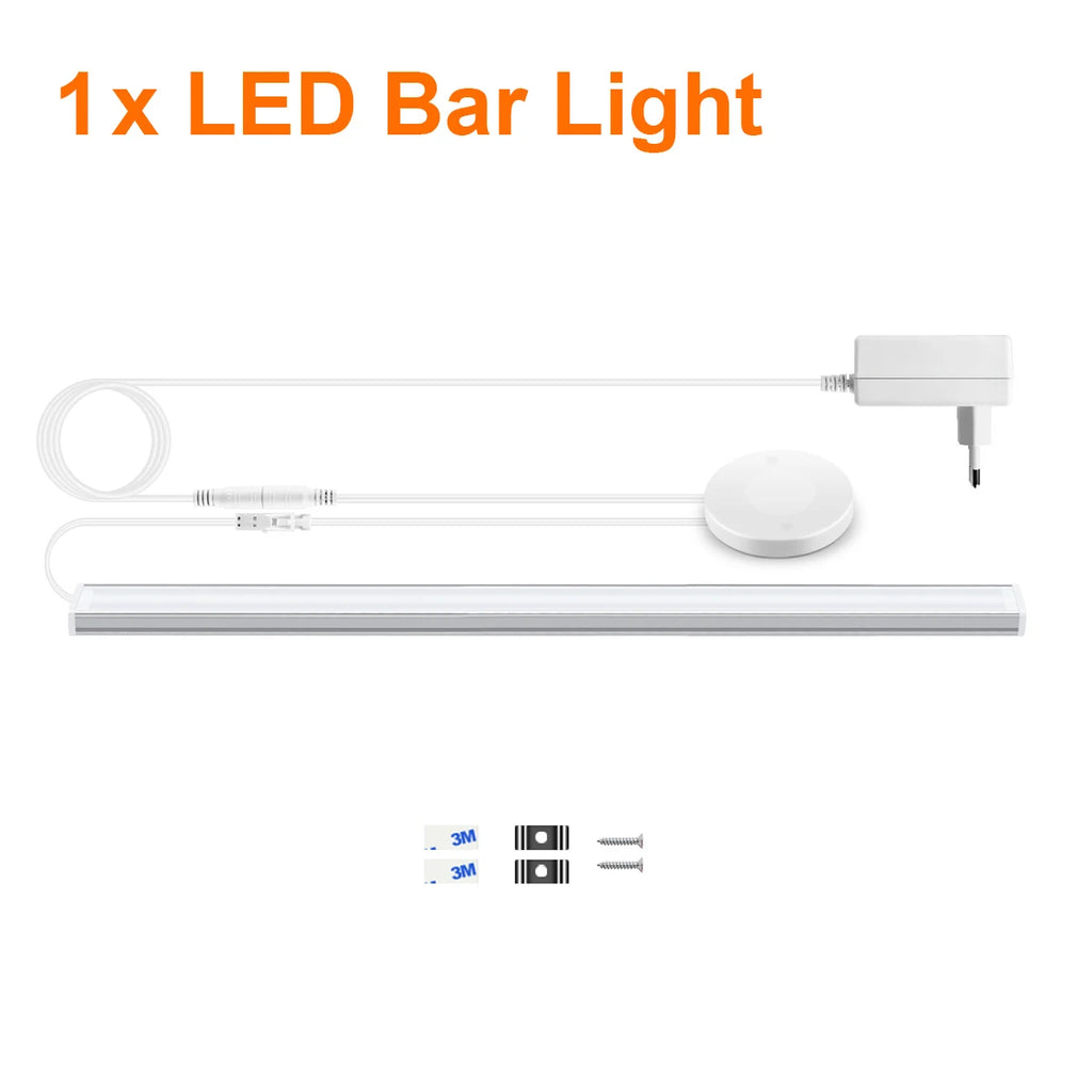 Penetrierbarer Holzkontakt-Sensor, dimmbare LED-Leuchten, Bewegungssensor Unterschrank-Küchenlicht, Aluminium-Stablampe, Kleiderschrankregal-Deko