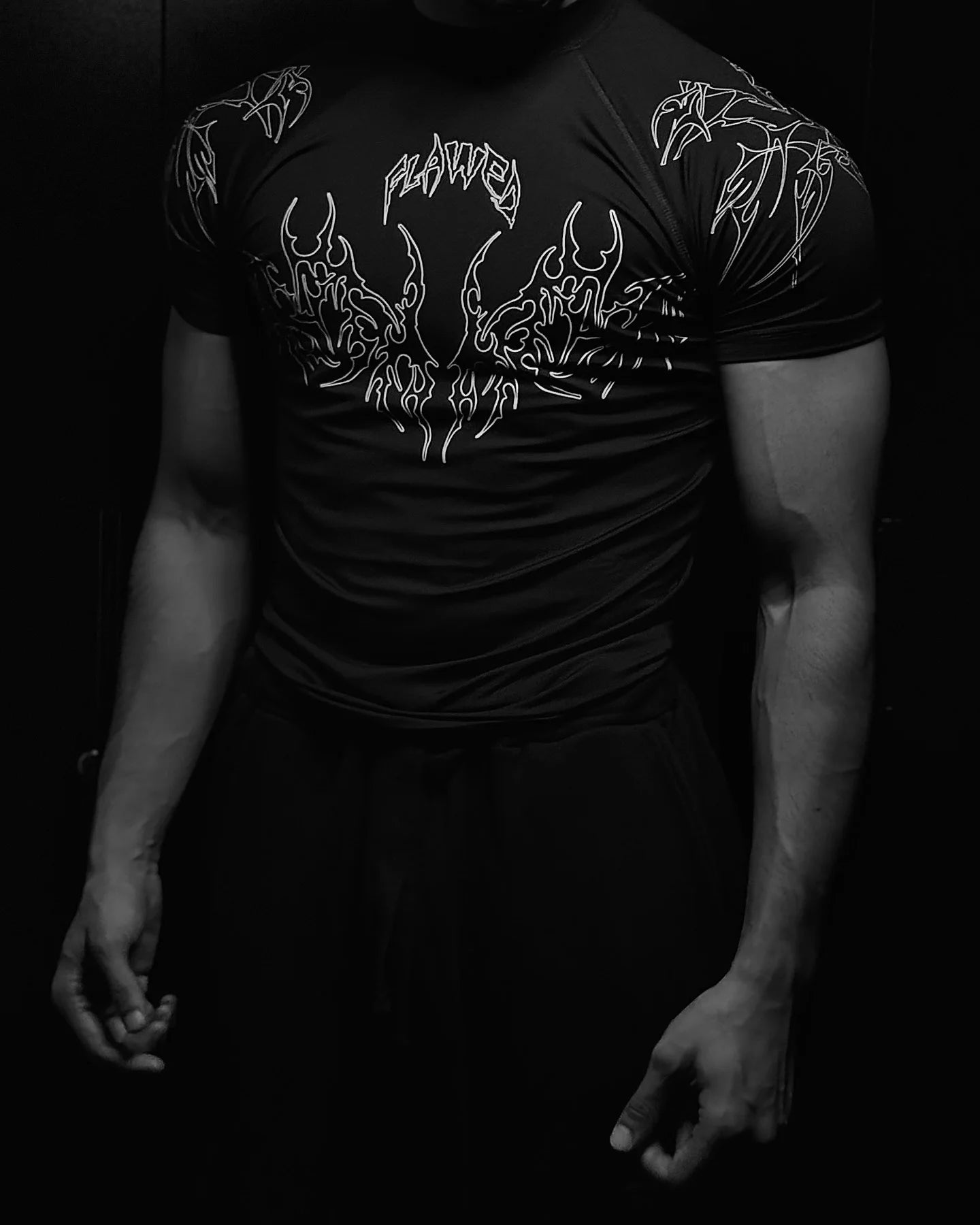 American Training Suit Fashion Violence Dark Grain Short Sleeves Crazy Street Style Fitness T-shirt Y2K Popular Style
