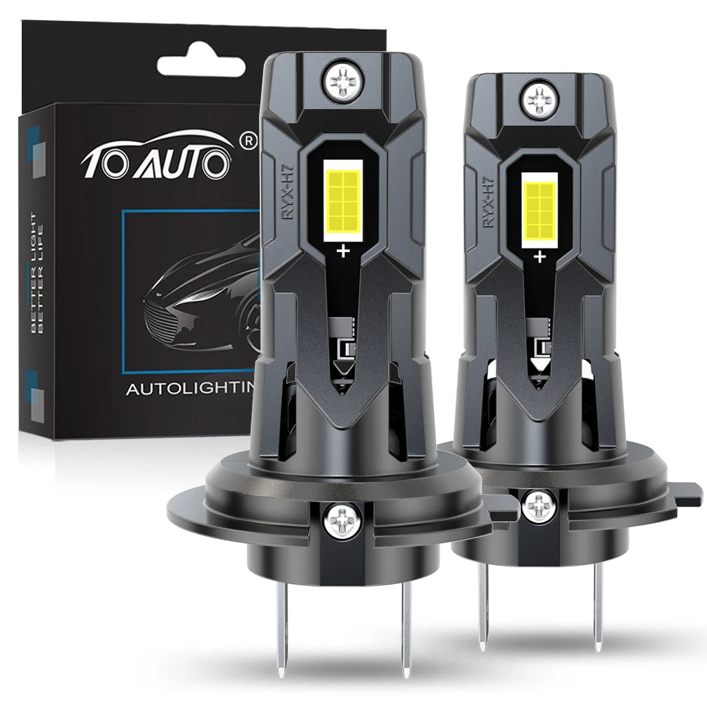 Bombillas H7 LED para Coche 30000LM LED H7 Faros Delanteros Canbus Lámpara Automática 120W 7035 CSP Faro con Ventilador Turbo 6000K 12V