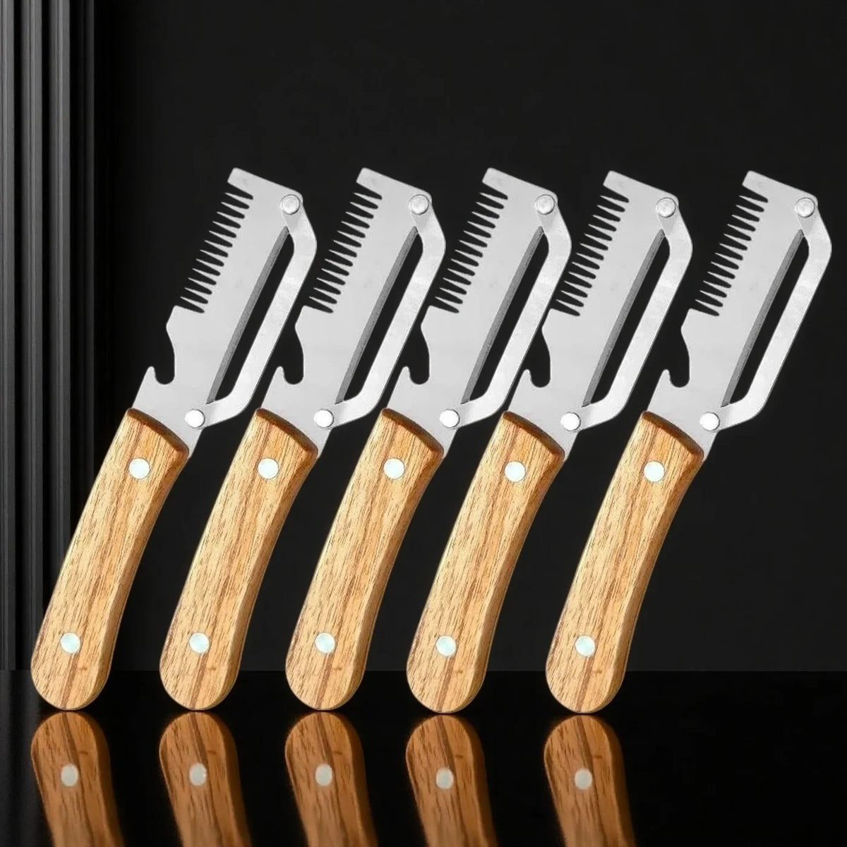 Wood-Handle Kitchen Peeler for Fruit & Vegetables