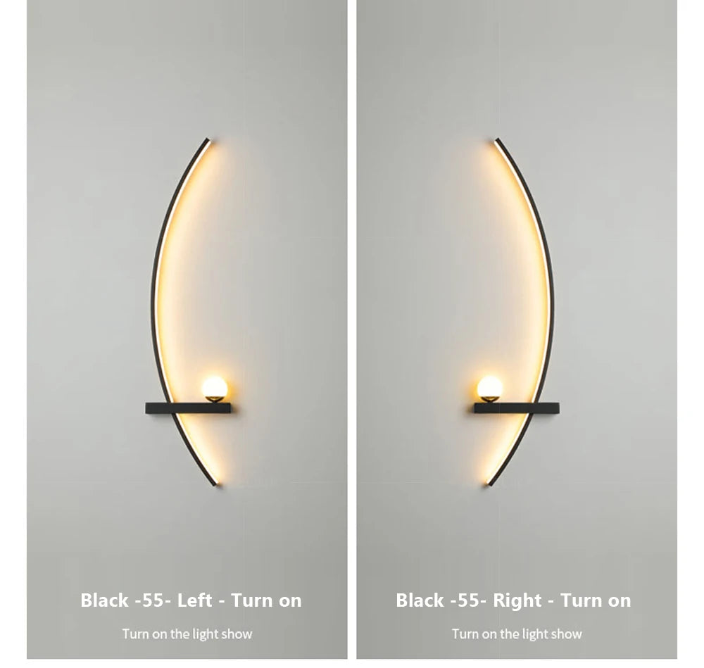LED Wandlampe 55/105CM Smarte Fernbedienung Links Rechts Beleuchtung Wandleuchte Schlafzimmer Nachttisch Wohnzimmer Zuhause LED Lichter Leuchte