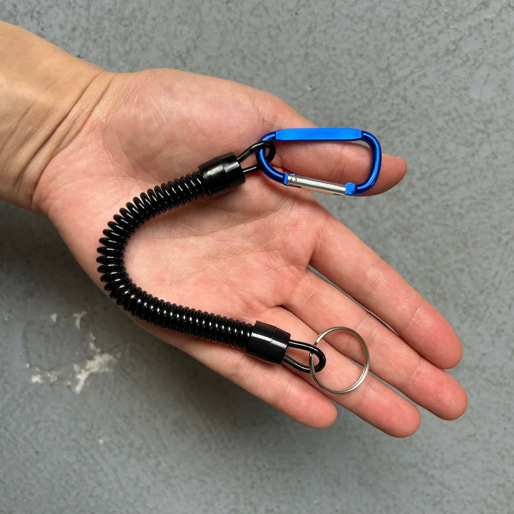 1PC Taktische einziehbare Feder, elastisches Seil, Sicherheitsausrüstung, Werkzeug, Wandern, Camping, Anti-Verlust-Telefon, Schlüsselanhänger, Angelschnüre für Outdoor