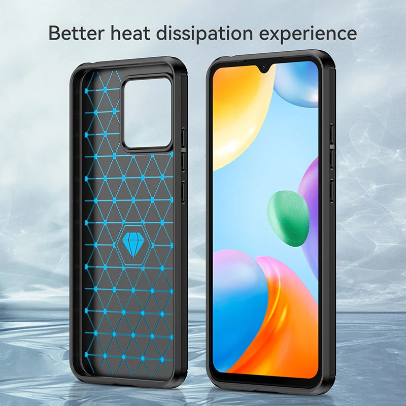 Para Xiaomi POCO C40 Funda para POCO C40 X4 M4 Pro F4 M3 X3 M5 M5S Funda Protectora Fibra TPU Silicona Armadura Goma POCO C40 Cubierta