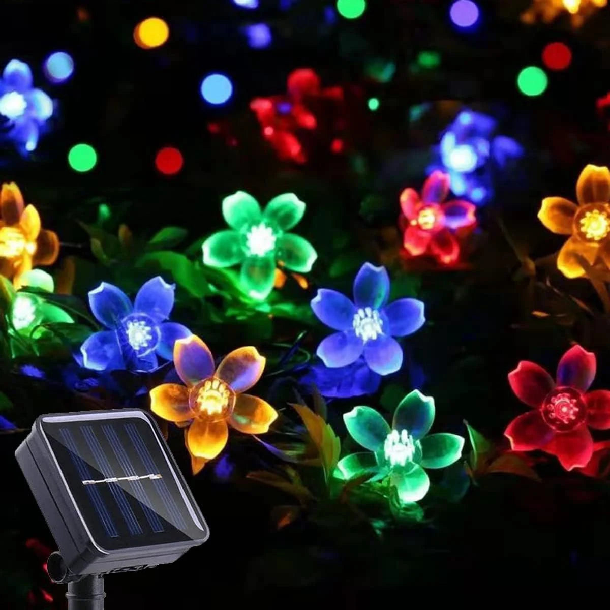 1PC Solar String Flower Lights Outdoor Waterproof 20/30/50/100 LED Fairy Light  For Garden Fence Patio Yard Christmas Tree Decor