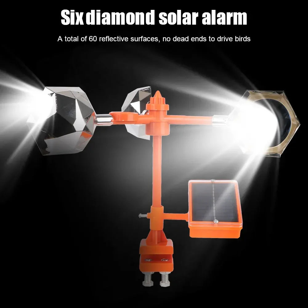 Automatische Vogelabwehr Solar & Windbetrieben 360° Drehbar mit Reflektierendem Klang zur Abschreckung für Garten, Hof und Außenbereiche