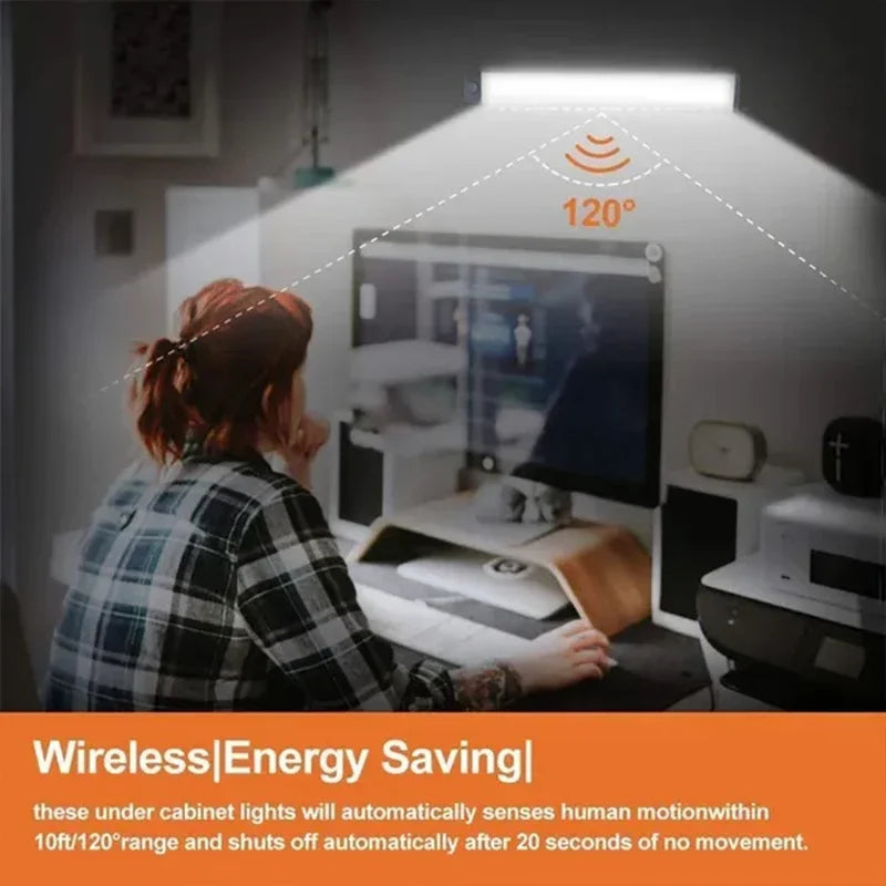 Luces LED con sensor de movimiento PIR, lámpara recargable, decoración de dormitorio, luz de noche regulable, lámparas para armario, escaleras, iluminación para habitación o bar