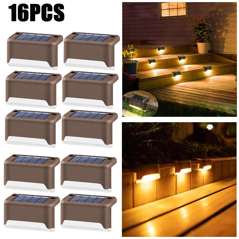 LED Solar Stufenlampe Weg Treppe Gartenleuchten Wasserdicht Balkonlicht Dekoration für Terrassen-Treppen-Zaunlicht