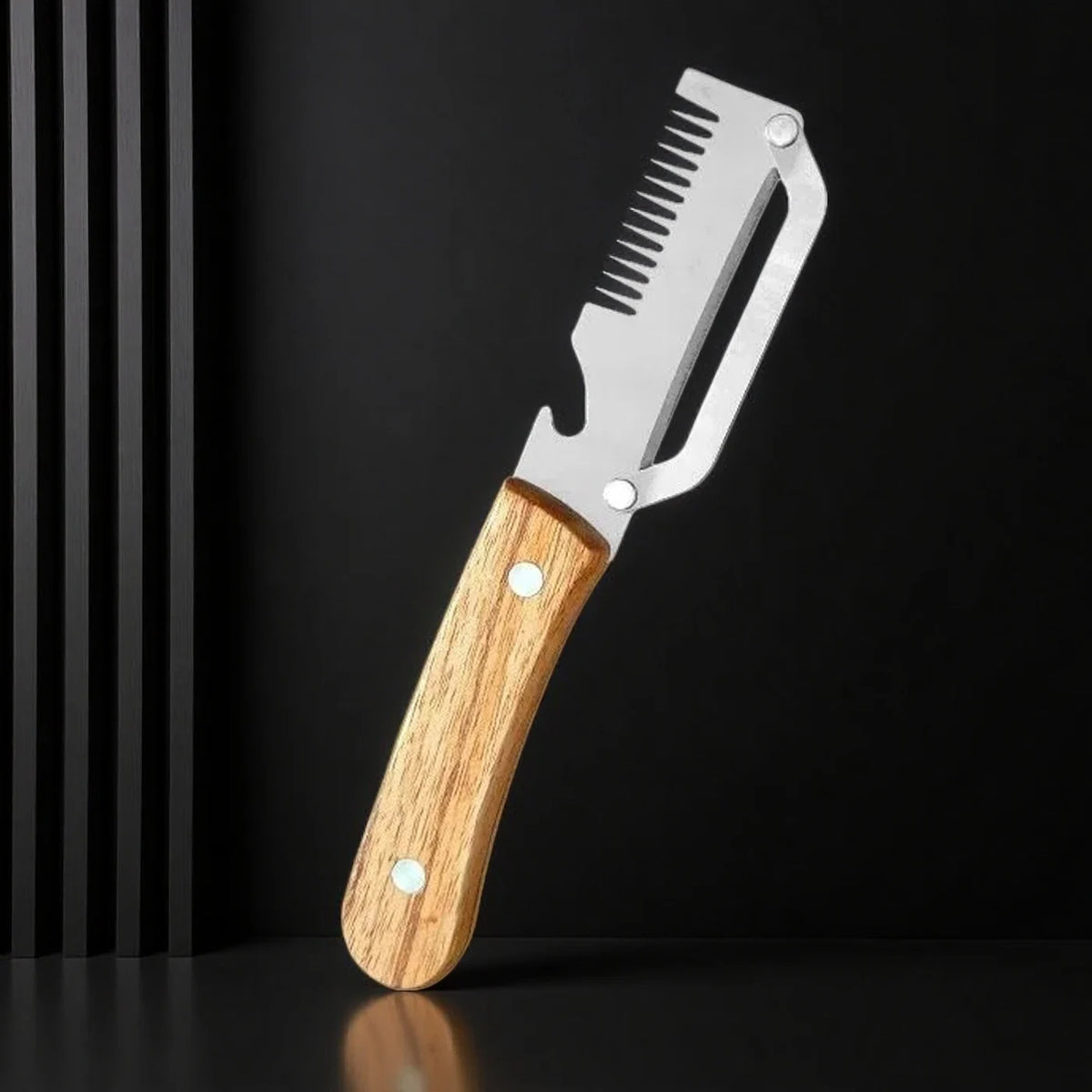Wood-Handle Kitchen Peeler for Fruit & Vegetables