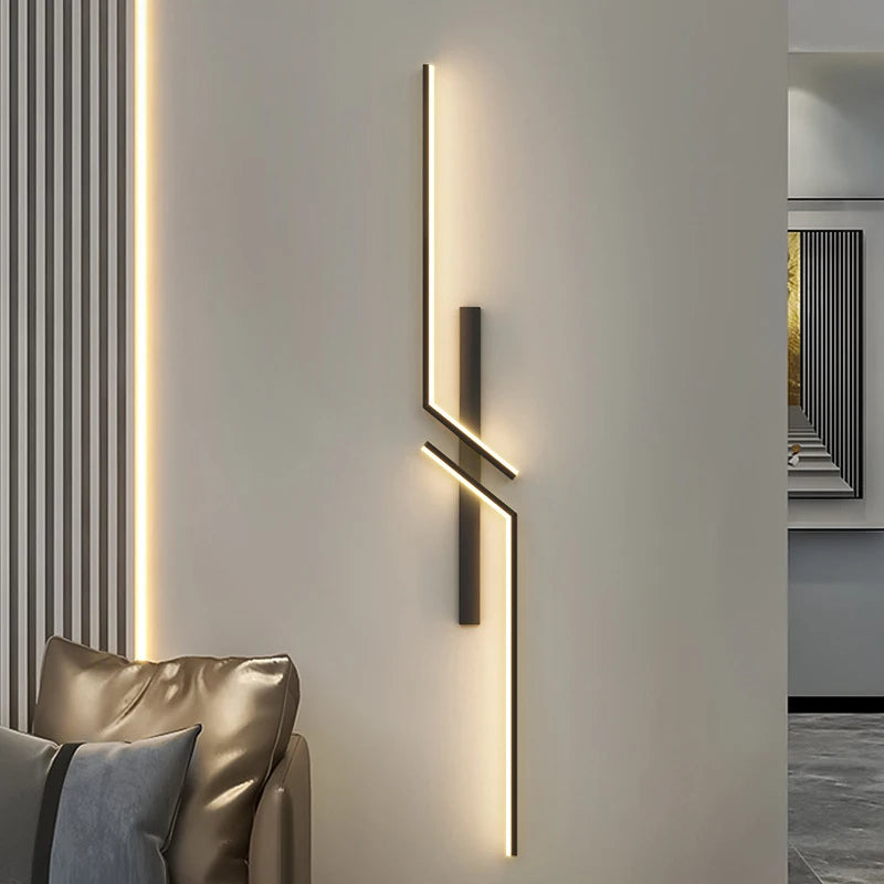 Moderne Kreative LED-Streifen-Wandleuchte, minimalistische Schlafzimmer-Nachttisch-Wandlampe, LED-Leuchten, Wohnzimmer TV-Sofa Hintergrund-Wandleuchte