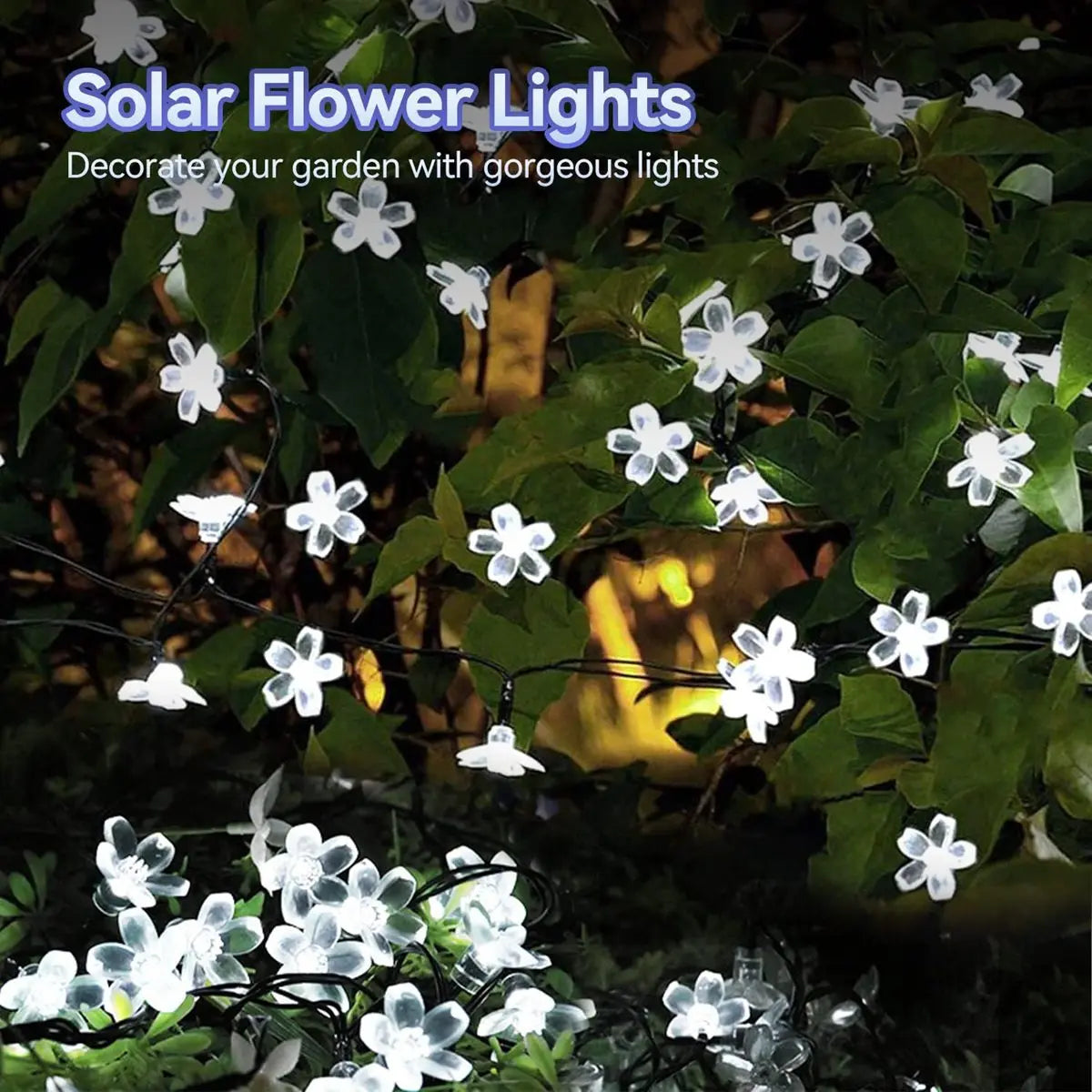 1 Stk Solar Lichterkette Blumen Outdoor Wasserdicht 20/30/50/100 LED Lichterkette für Garten Zaun Terrasse Hof Weihnachtsbaum Deko