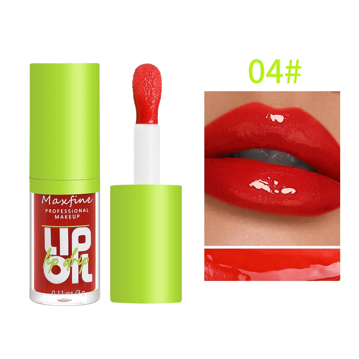 Lipgloss Wasserfest Lang anhaltend Feuchtigkeitsspendend Antihaft-Becher Nicht verblassend Flüssiger grüner Verpackungs-Lipgloss Kosmetik