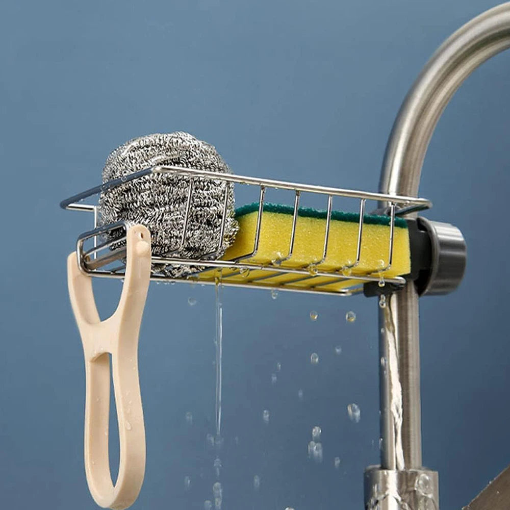 Sink Drain Rack & Faucet Sponge Holder