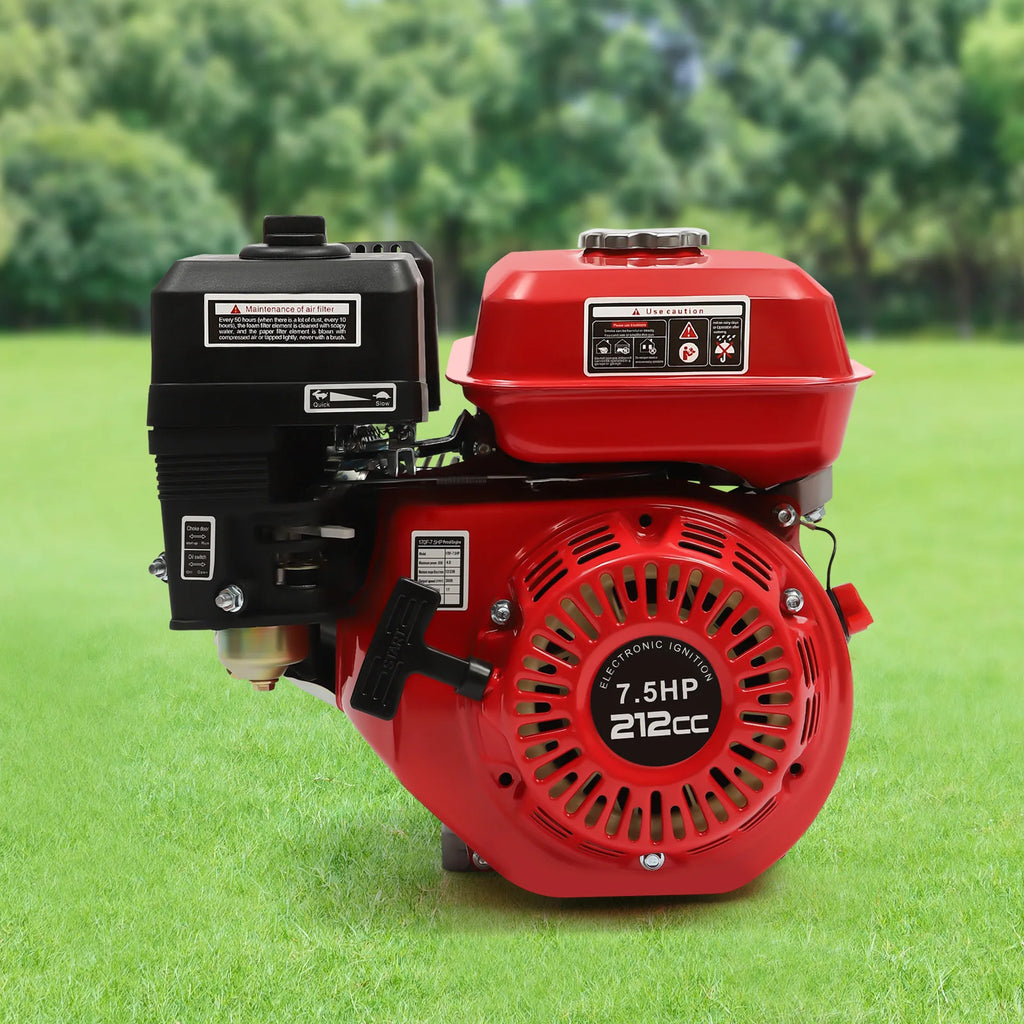 4-Takt 212cc Benzinmotor, 7,5PS 4000W 3600 U/min Einzylinder-Handstart-Benzinmotor, Kurbelwellendurchmesser 20mm