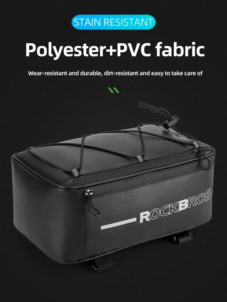 ROCKBROS Fahrradtasche 2-in-1 Reisefotografie Sport Fitness Umhängetasche PU Fahrradgepäckträger Rücksitz Aufbewahrungsbox Fahrradausrüstung