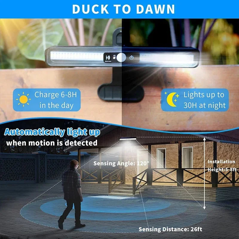 Clip-on Solar Lamp Outdoor, 3 Modes LED Lights Waterproof For Garden, Fences, Gutters, Cool White Light Lighting