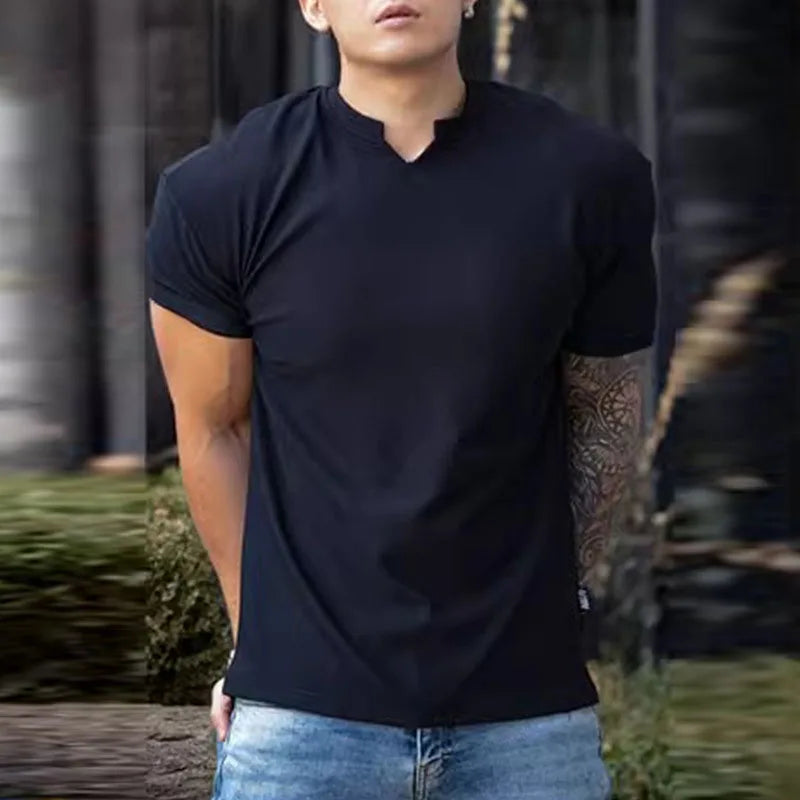 280g Heavy T-shirt Fabric Shoulder Pads With Large Anti-wrinkle Quick Drying Fitness Wear Sports Short Sleeve T-shirt For Men