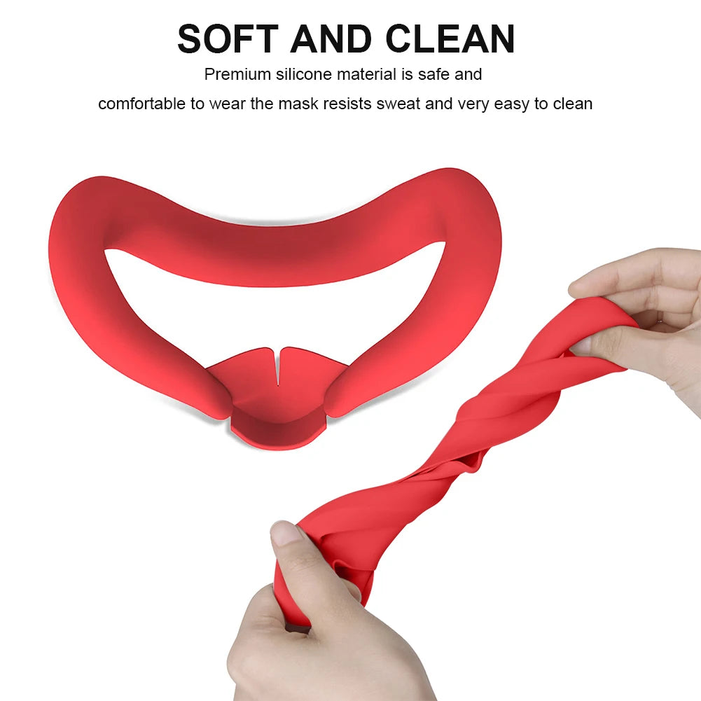 Silicone VR Mask Face Cushion Sweatproof Face Mask LightproofMask Face Pad Washable Replacement for Meta Quest 3 Accessories